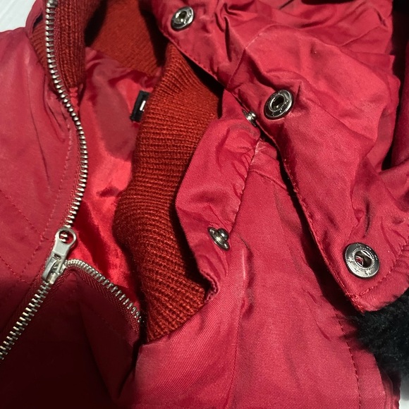 I.N. Studio Red and Black Varsity Jacket with Stand-Up Collar - Picture 7 of 11